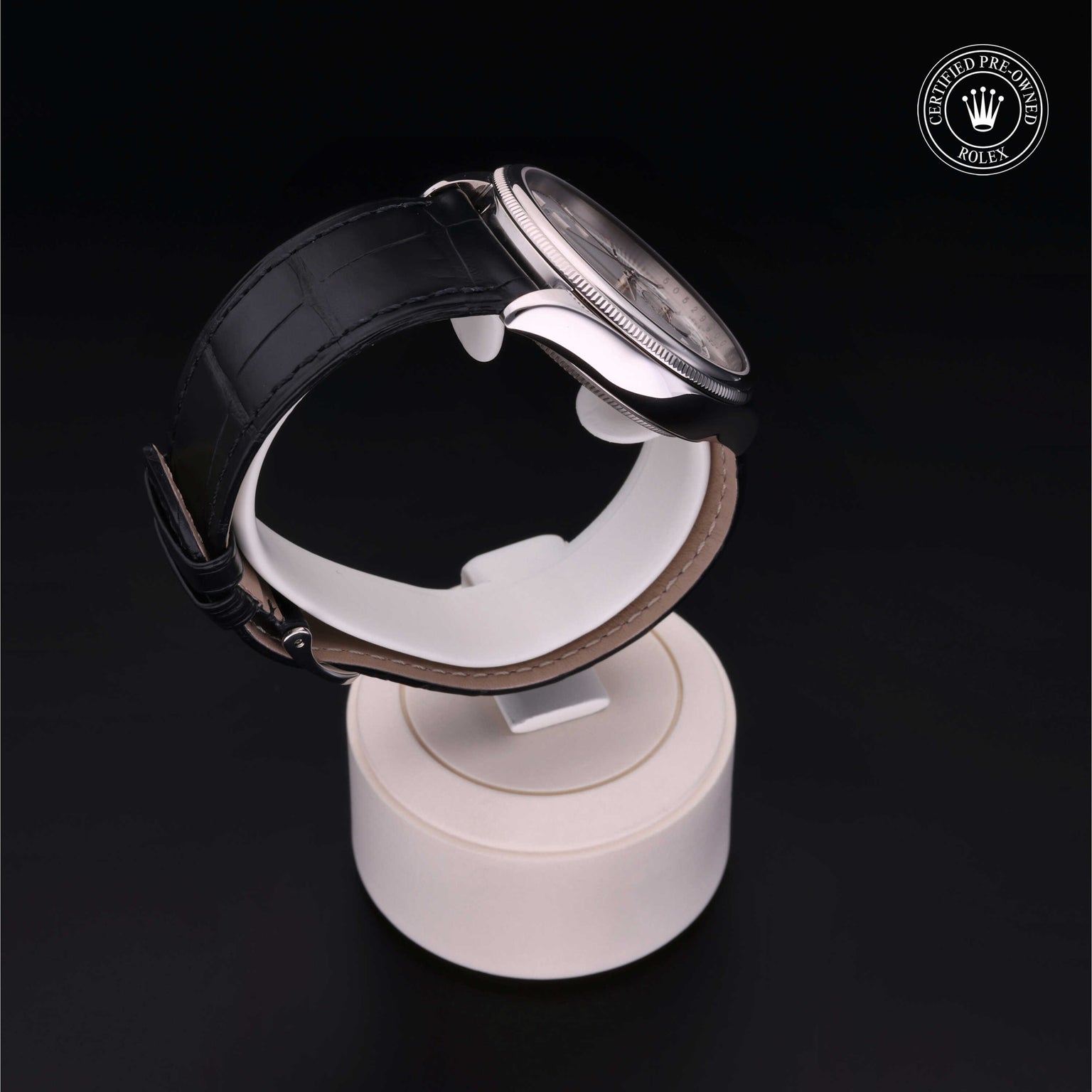 Rolex Certified Pre-owned Cellini M50529-0006 front on black background