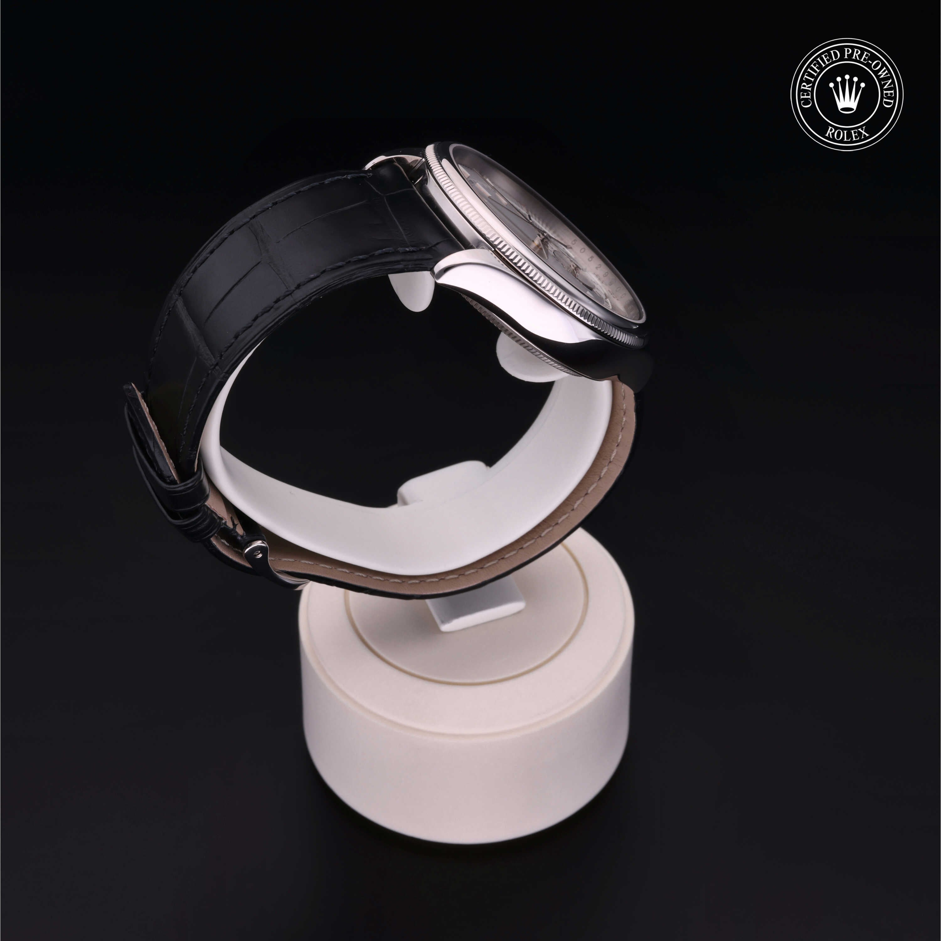 Rolex Certified Pre-owned Cellini M50529-0006 front on black background