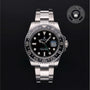 Rolex Certified Pre-owned GMT II M116710LN-0001 front on black background