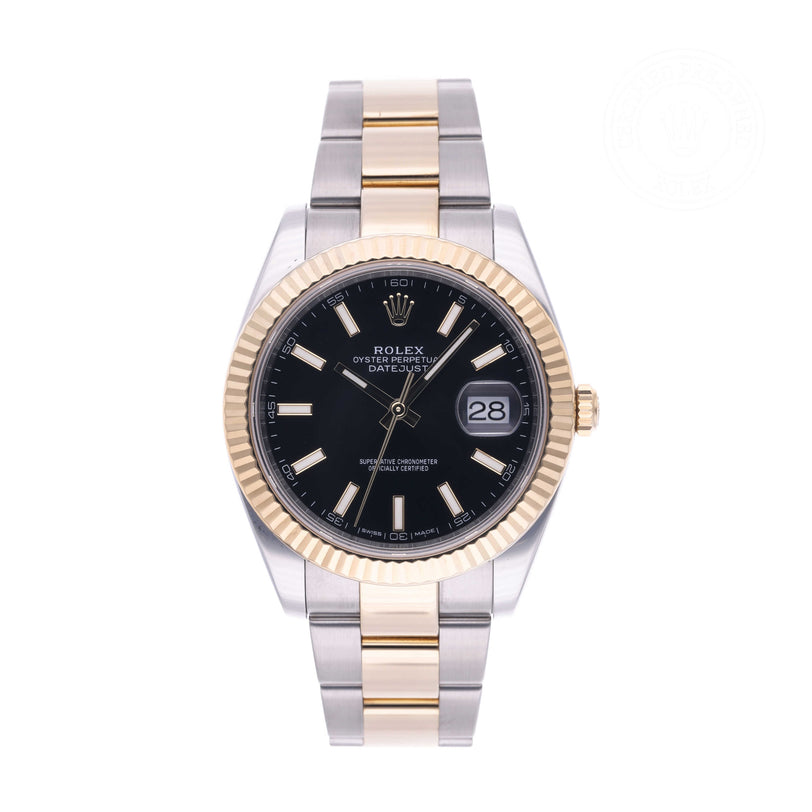 Rolex Certified Pre-owned Datejust M126333-0013 front on white background