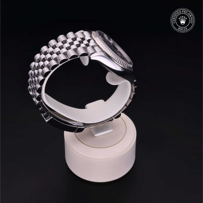Rolex Certified Pre-owned Datejust M126234-0017 front on black background