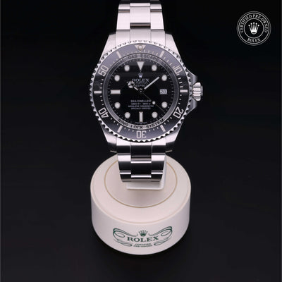 Rolex Certified Pre-owned Sea-Dweller M116660-0001 front on black background