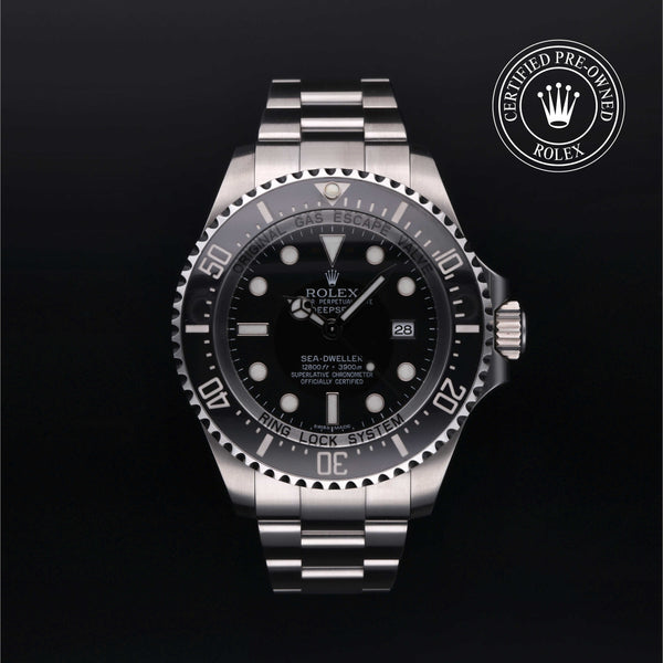 Rolex Certified Pre-owned Sea-Dweller M116660-0001 front on black background