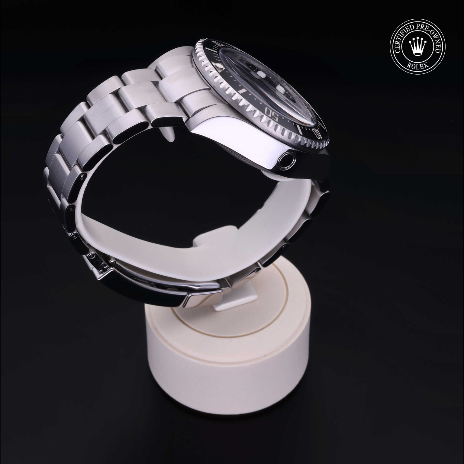 Rolex Certified Pre-owned Sea-Dweller M116660-0001 front on black background