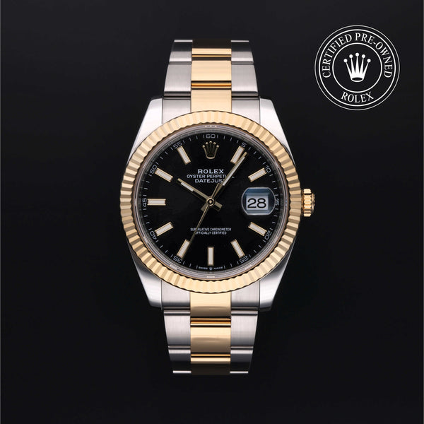Rolex Certified Pre-owned Datejust M126333-0013 front on black background