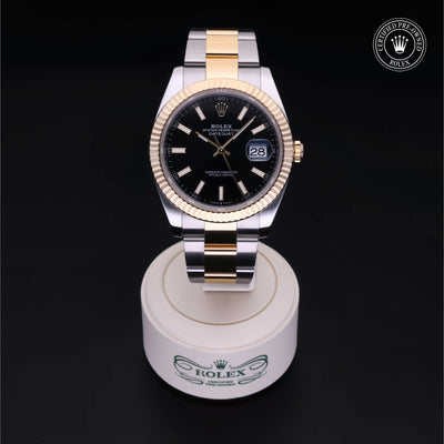 Rolex Certified Pre-owned Datejust M126333-0013 front on black background