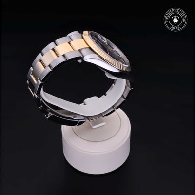 Rolex Certified Pre-owned Datejust M126333-0013 front on black background