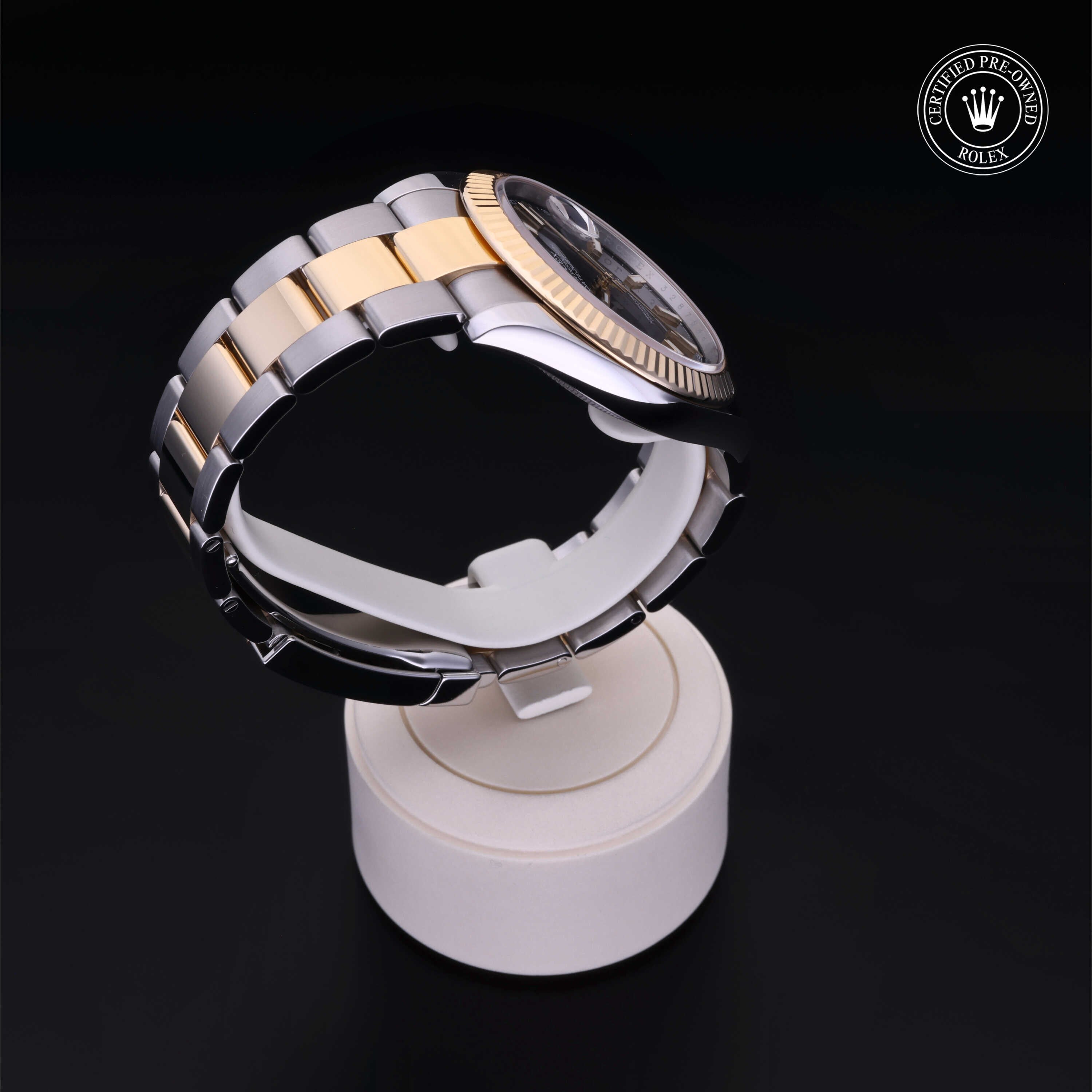 Rolex Certified Pre-owned Datejust M126333-0013 front on black background