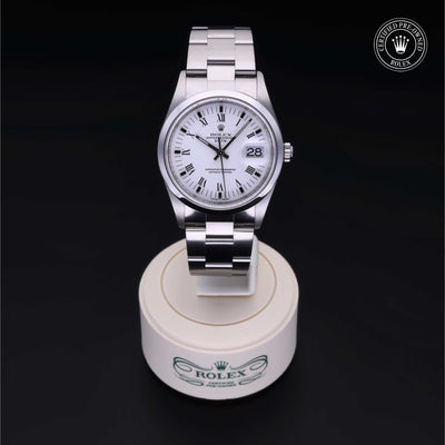 Rolex Certified Pre-owned Date M15200-0013 front on black background