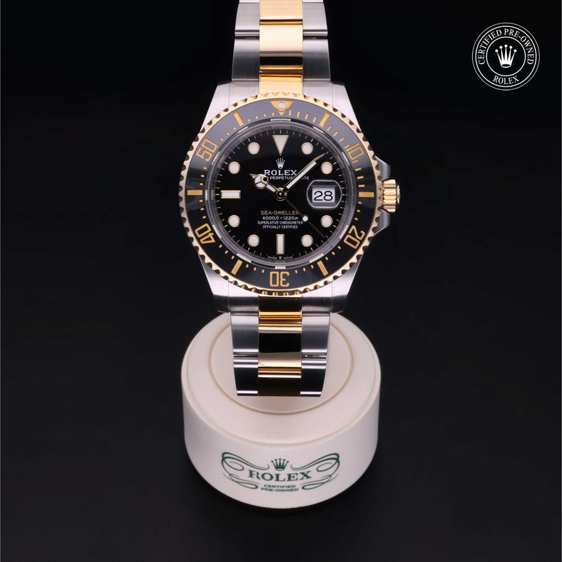 Rolex Certified Pre-owned Sea-Dweller M126603-0001 front on black background