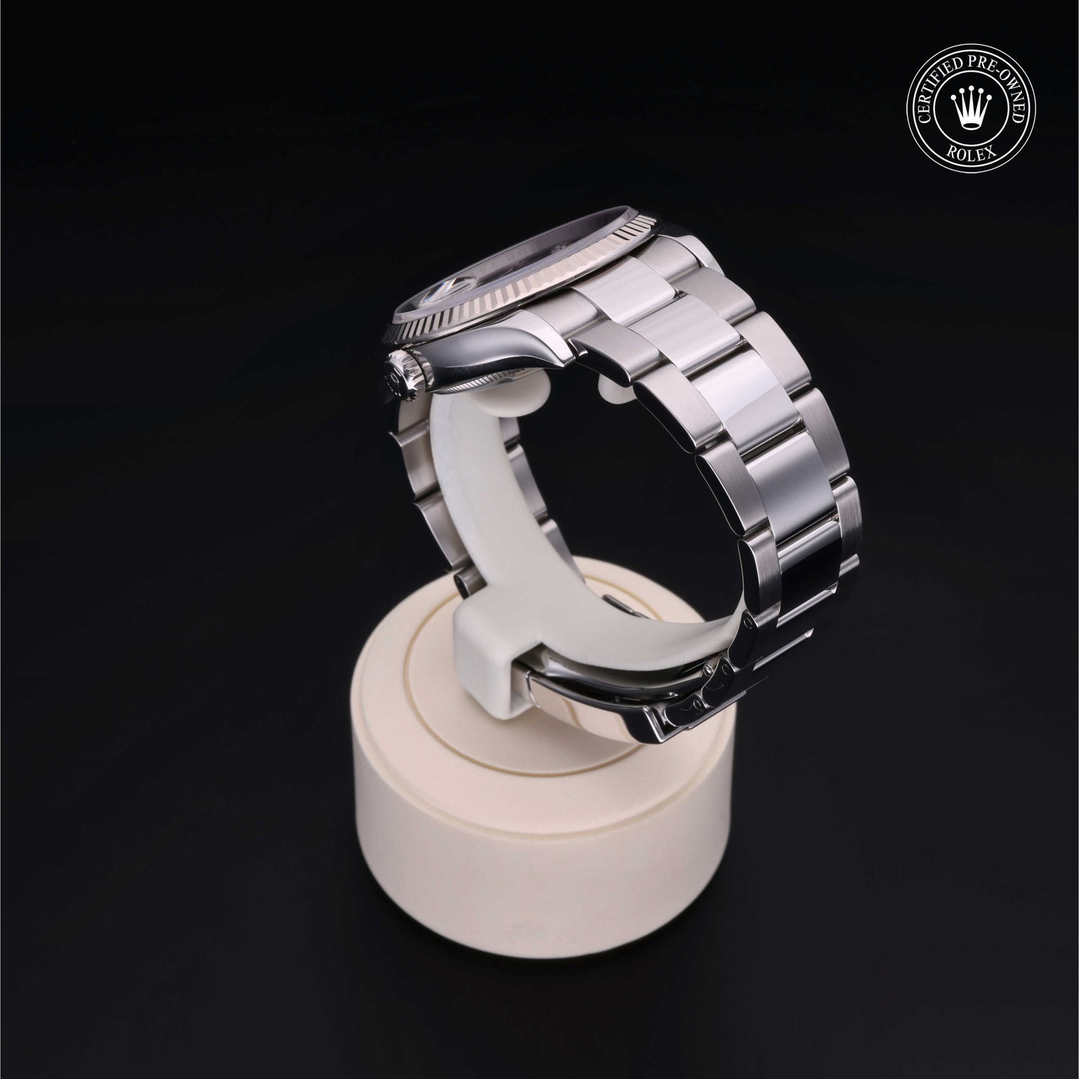 Rolex Certified Pre-owned Datejust M126234-0012 front on black background