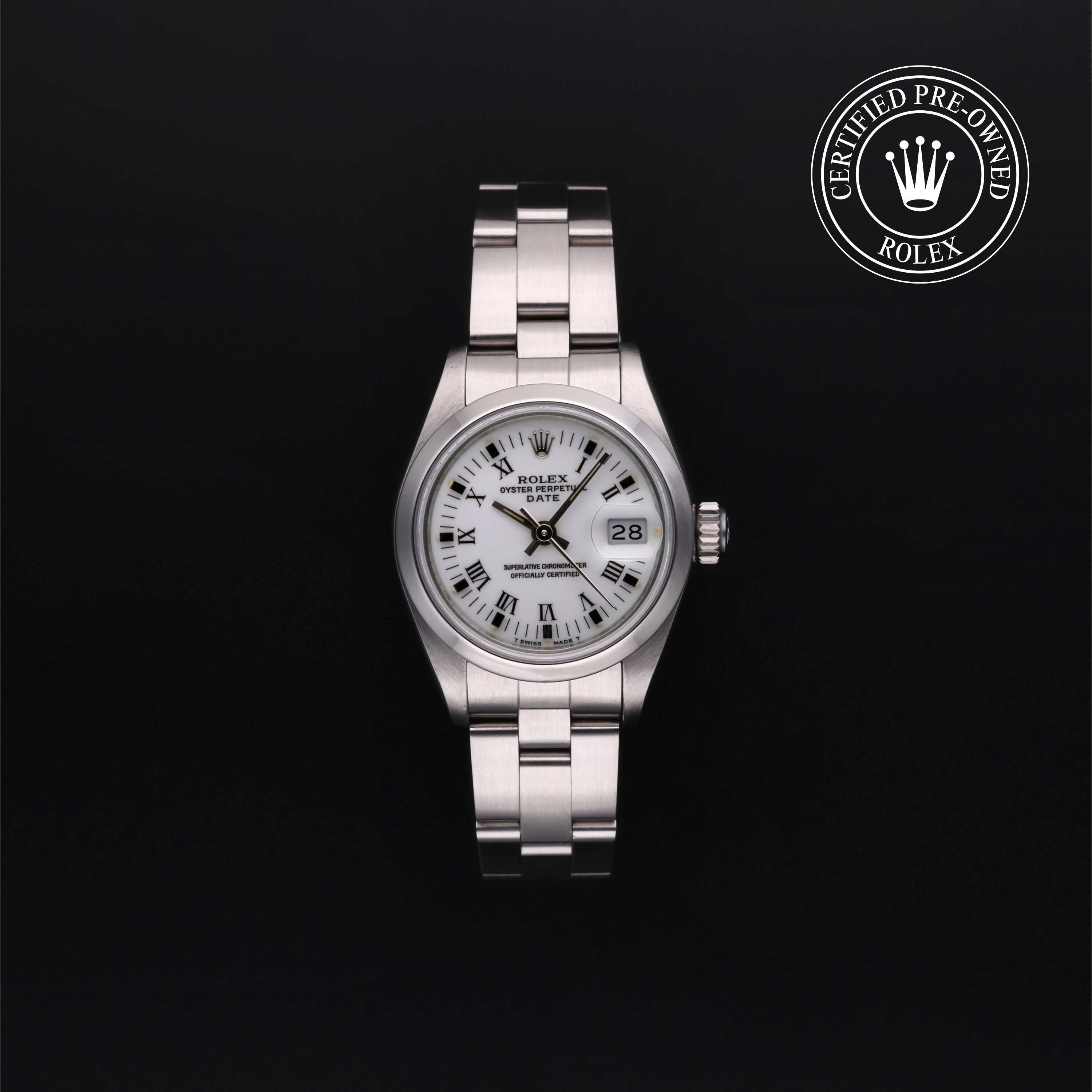Rolex Certified Pre-owned Lady Datejust M69160-0011 front on black background
