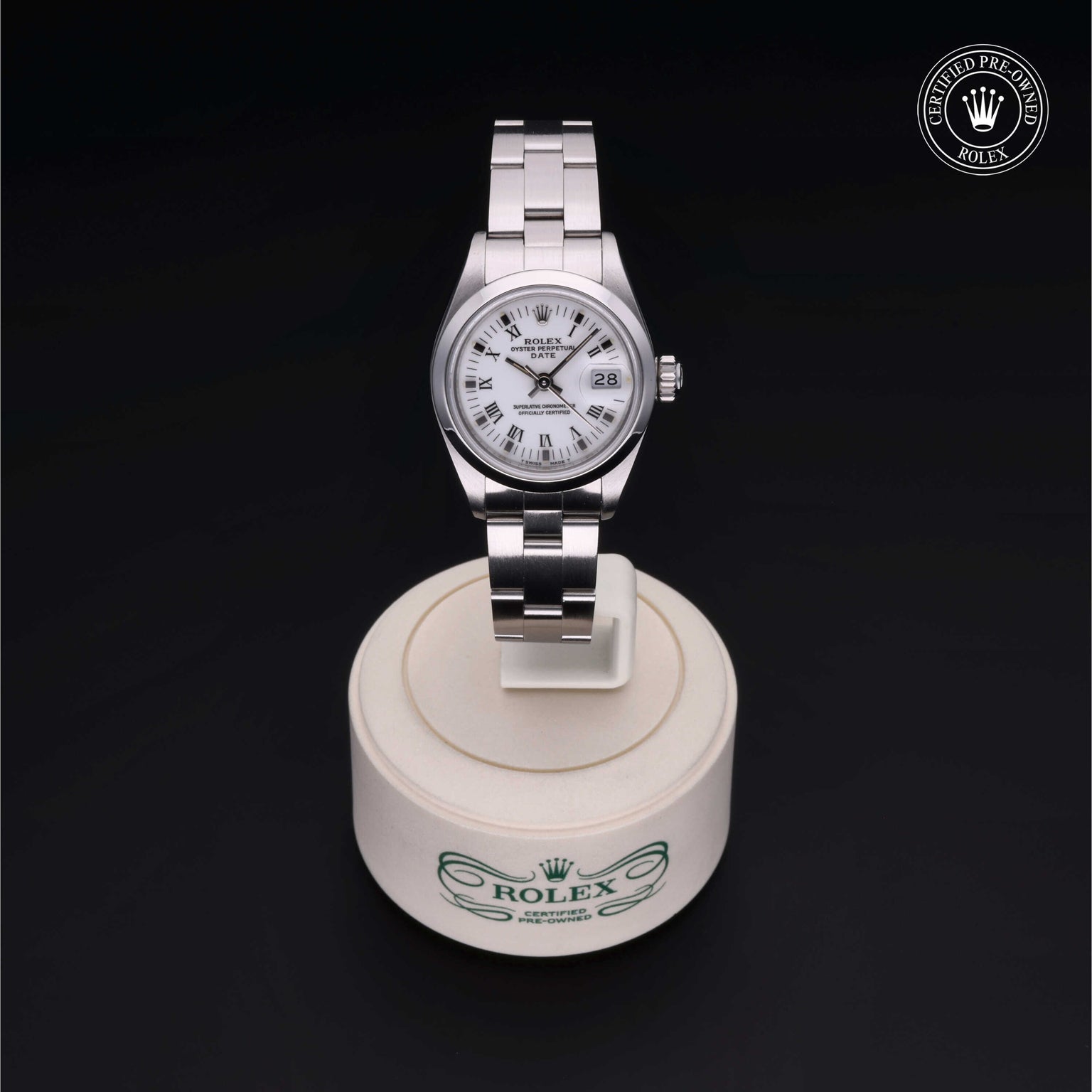 Rolex Certified Pre-owned Lady Datejust M69160-0011 front on black background
