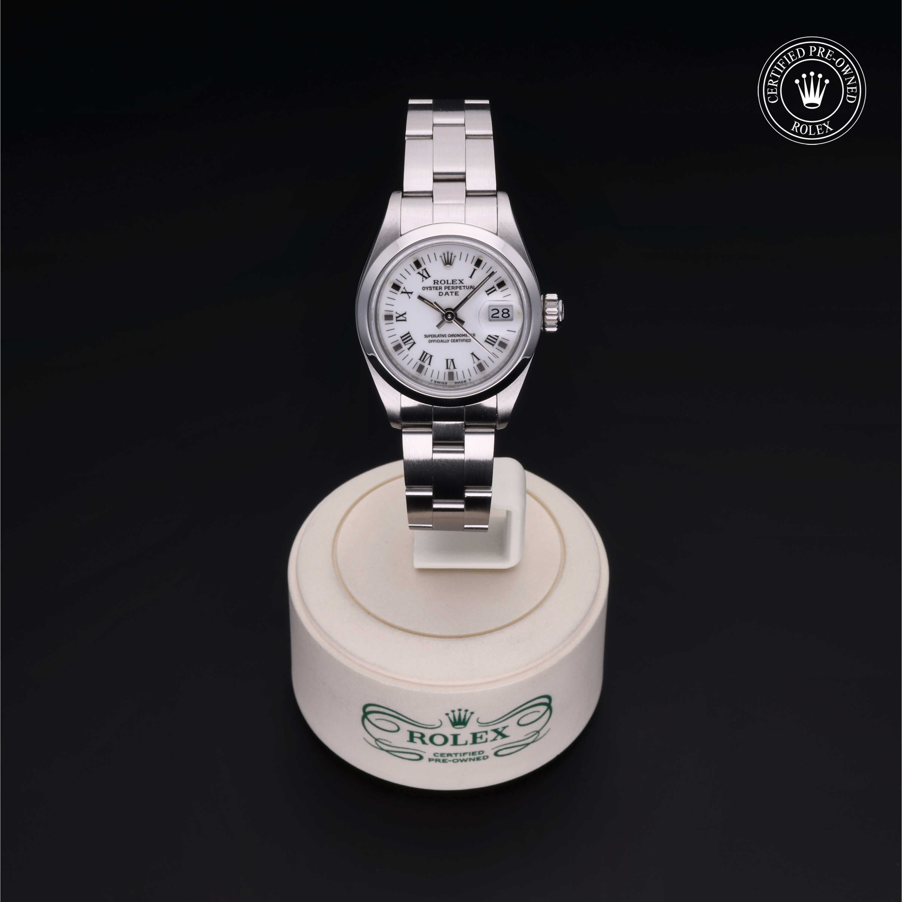 Rolex Certified Pre-owned Lady Datejust M69160-0011 front on black background