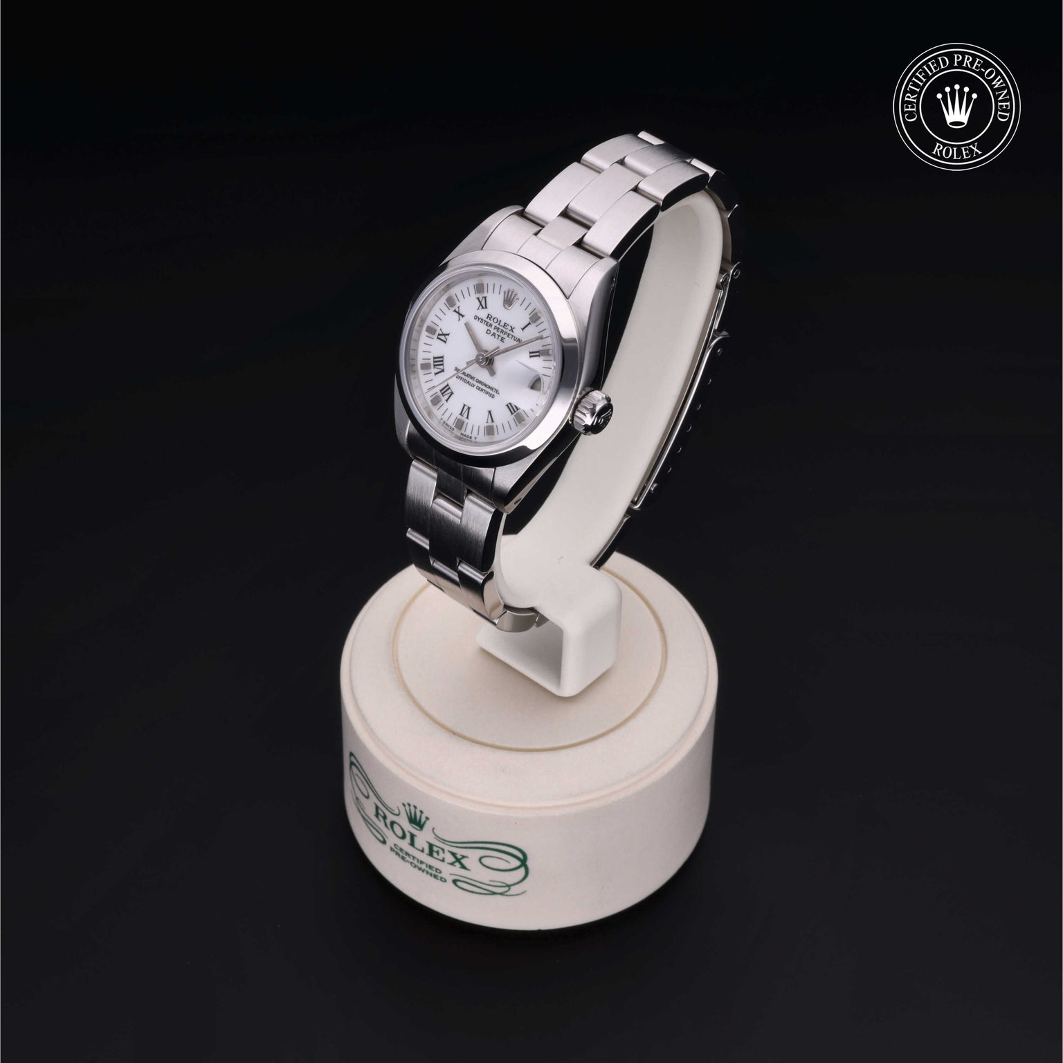 Rolex Certified Pre-owned Lady Datejust M69160-0011 front on black background