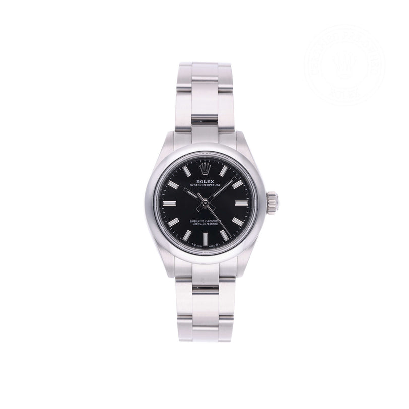 Rolex Certified Pre-owned Oyster Perpetual M276200-0002 front on white background