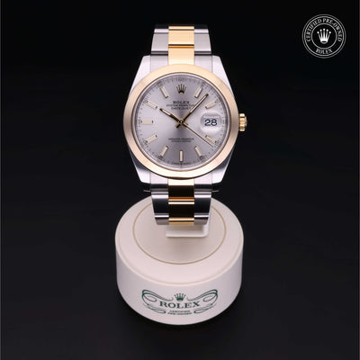 Rolex Certified Pre-owned Datejust M126303-0001 front on black background