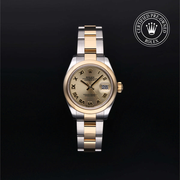 Rolex Certified Pre-owned Lady Datejust M279163-0007 front on black background