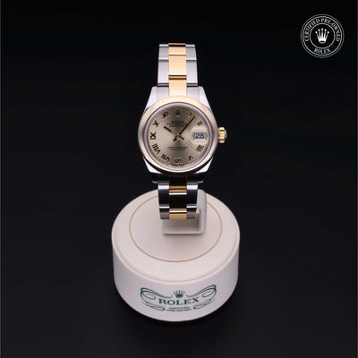 Rolex Certified Pre-owned Lady Datejust M279163-0007 front on black background