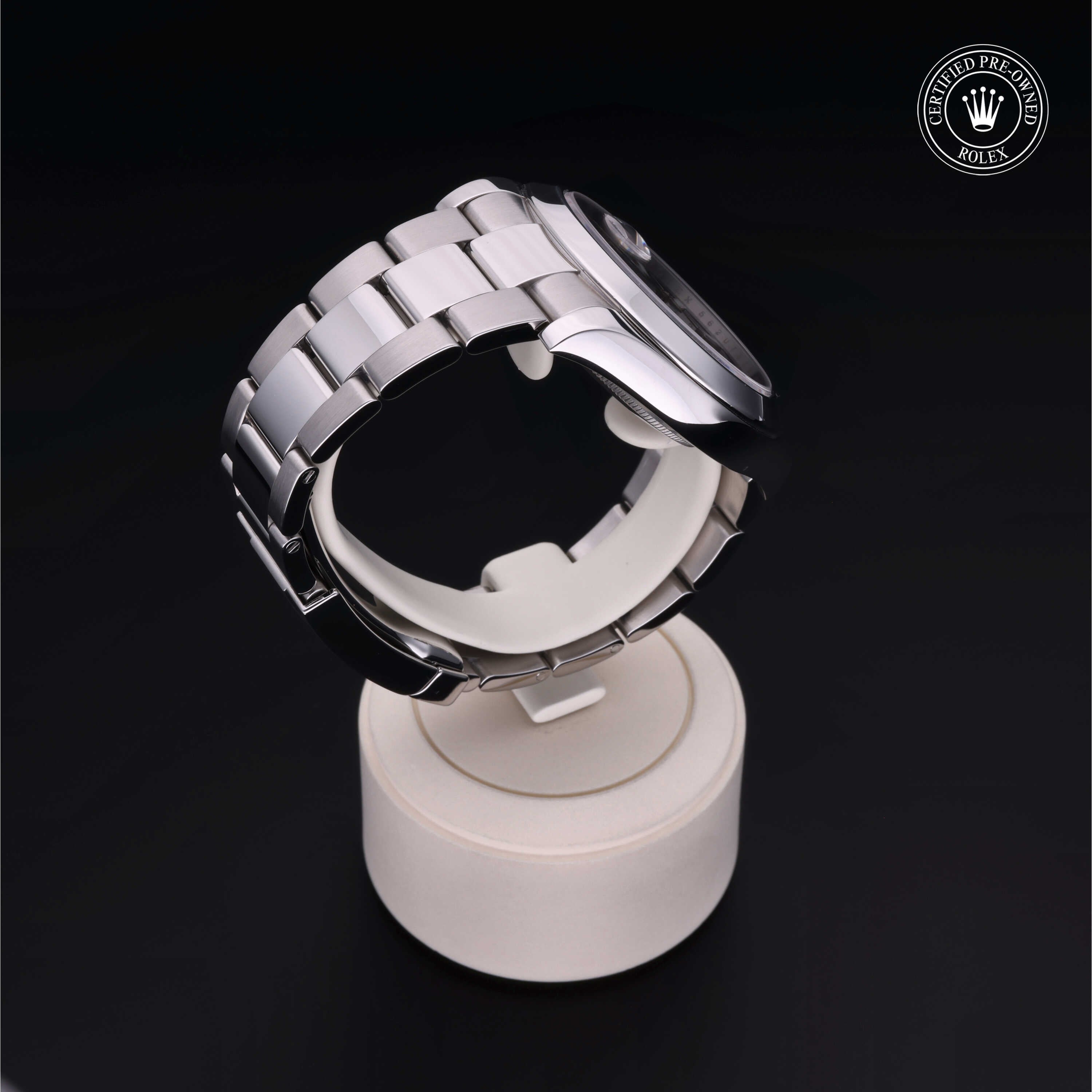 Rolex Certified Pre-owned Datejust M116300-0001 front on black background