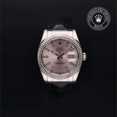 Rolex Certified Pre-owned Datejust M116139-0029 front on black background