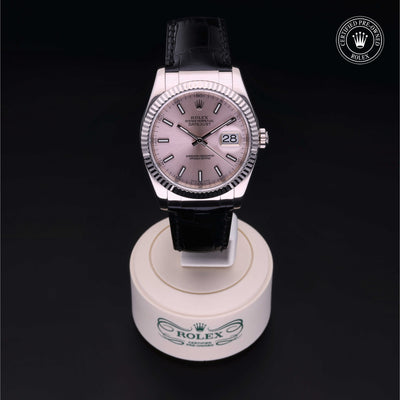 Rolex Certified Pre-owned Datejust M116139-0029 front on black background