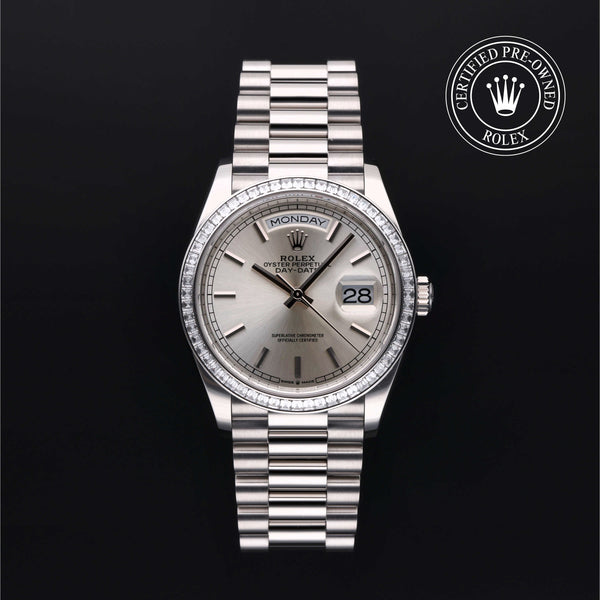 Rolex Certified Pre-owned Day-date M128396TBR-0004 front on black background