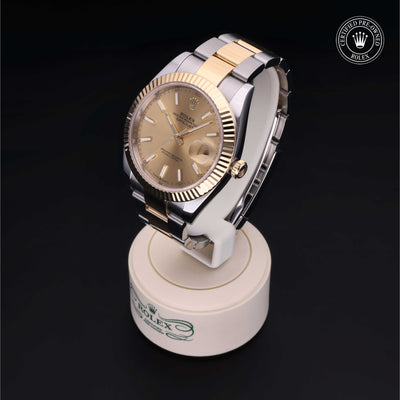 Rolex Certified Pre-owned Datejust M126333-0009 front on black background