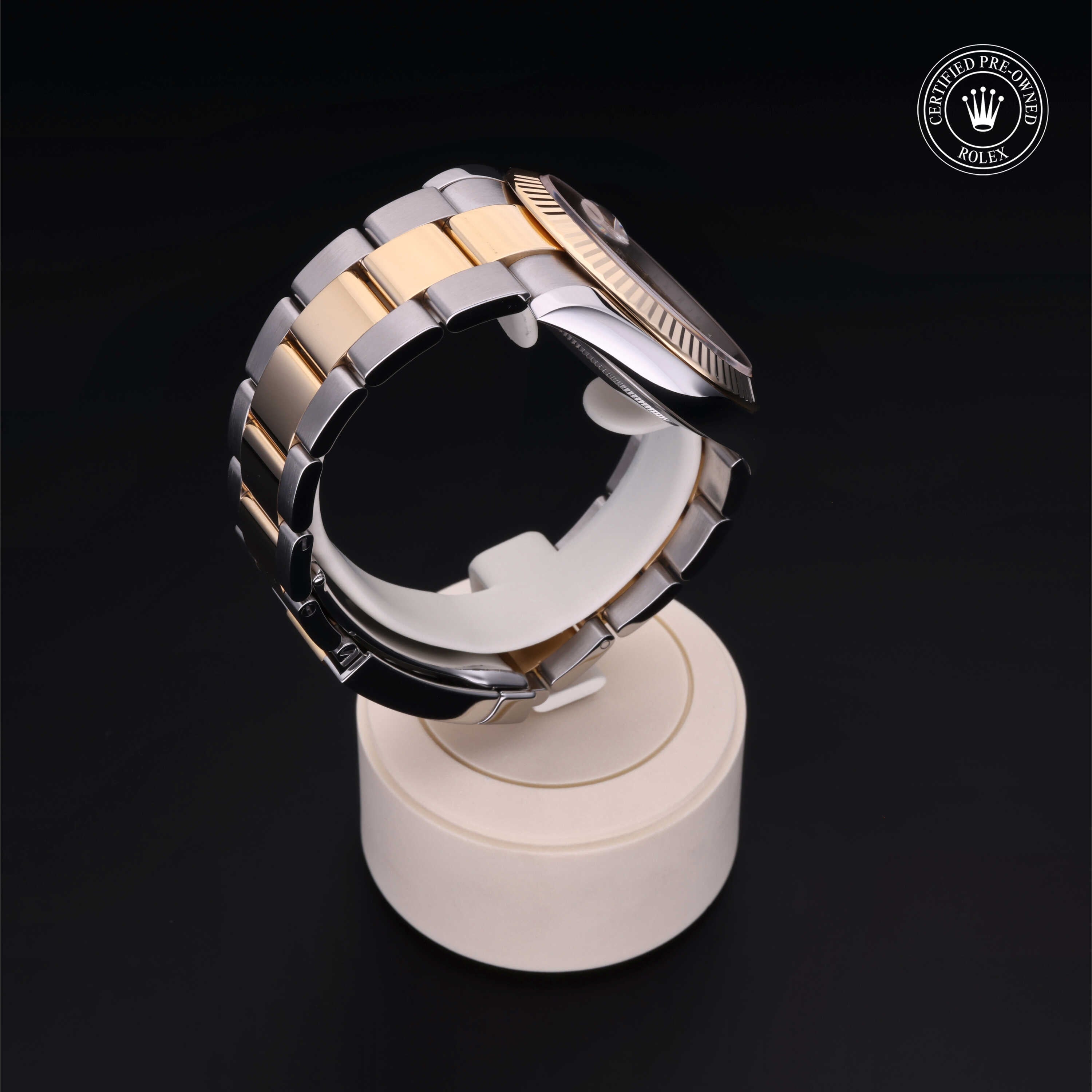 Rolex Certified Pre-owned Datejust M126333-0009 front on black background