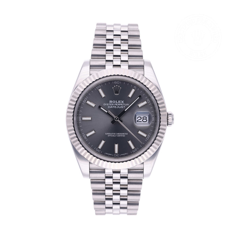 Rolex Certified Pre-owned Datejust M126334-0014 front on white background