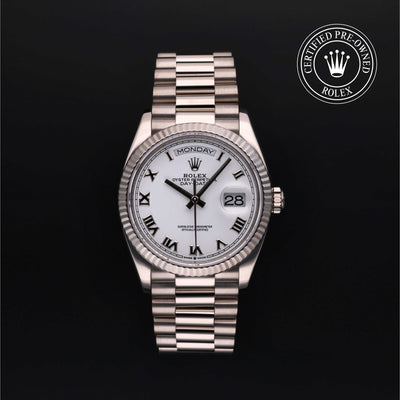 Rolex Certified Pre-owned Day-date M128239-0038 front on black background