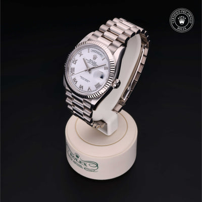 Rolex Certified Pre-owned Day-date M128239-0038 front on black background