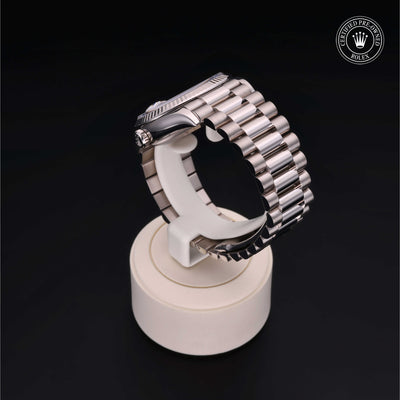 Rolex Certified Pre-owned Day-date M128239-0038 front on black background