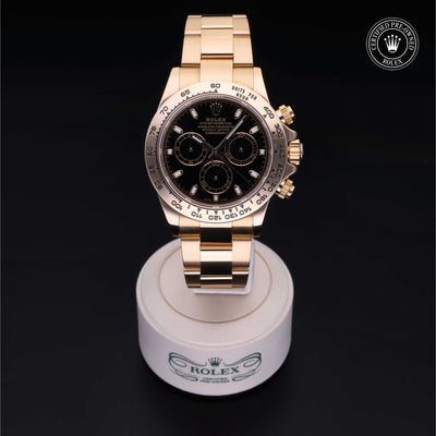 Rolex Certified Pre-owned Daytona M116508-0004 front on black background