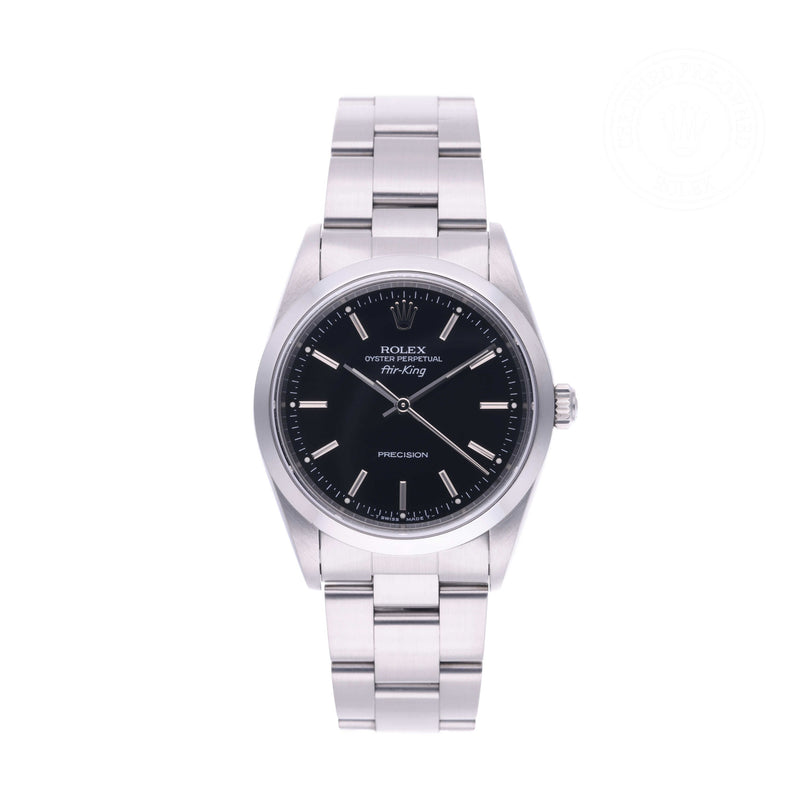 Rolex Certified Pre-owned Air-King M14000-0005 front on white background