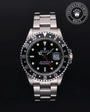 Rolex Certified Pre-owned GMT M16710LN-0004 front on black background