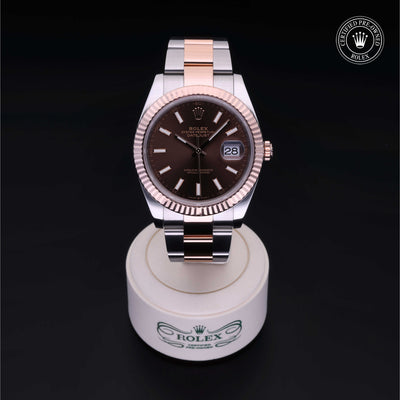 Rolex Certified Pre-owned Datejust M126331-0001 front on black background