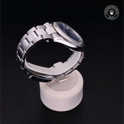 Rolex Certified Pre-owned Datejust M126334-0025 front on black background