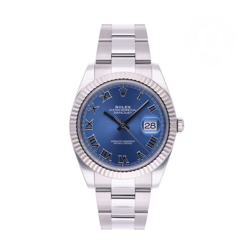 Rolex Certified Pre-owned Datejust M126334-0025 front on white background