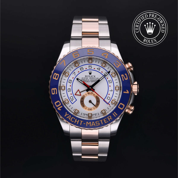 Rolex Certified Pre-owned Yacht-Master M116681-0001 front on black background