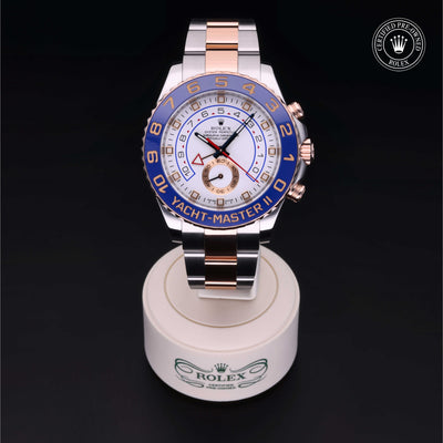 Rolex Certified Pre-owned Yacht-Master M116681-0001 front on black background