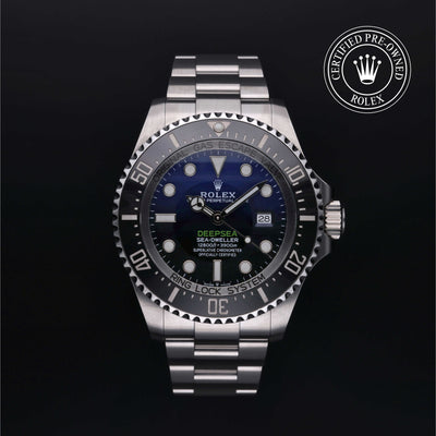 Rolex Certified Pre-owned Sea-Dweller M126660-0002 front on black background