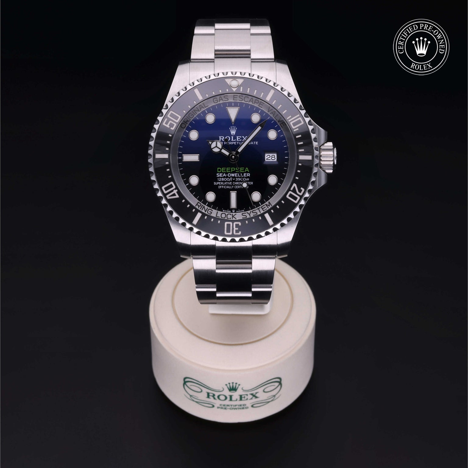 Rolex Certified Pre-owned Sea-Dweller M126660-0002 front on black background