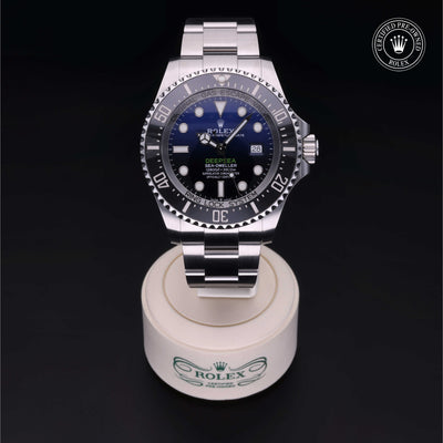 Rolex Certified Pre-owned Sea-Dweller M126660-0002 front on black background