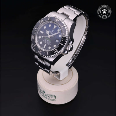 Rolex Certified Pre-owned Sea-Dweller M126660-0002 front on black background