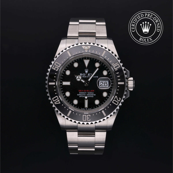 Rolex Certified Pre-owned Sea-Dweller M126600-0001 front on black background