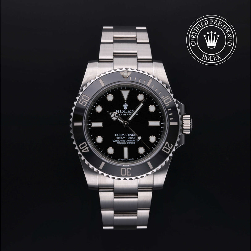 Rolex Certified Pre-owned Submariner M114060-0002 front on black background