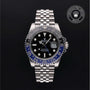 Rolex Certified Pre-owned GMT II M126710BLNR-0002 front on black background