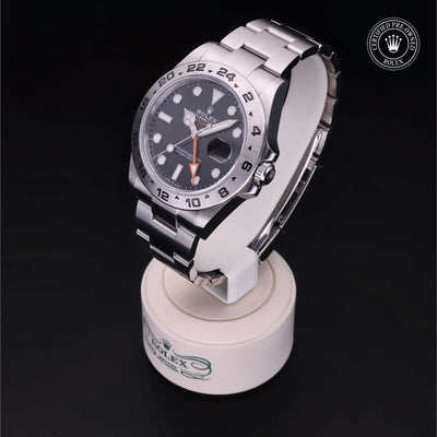 Rolex Certified Pre-owned Explorer M226570-0002 front on black background