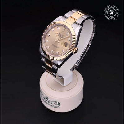 Rolex Certified Pre-owned Datejust M126333-0011 front on black background
